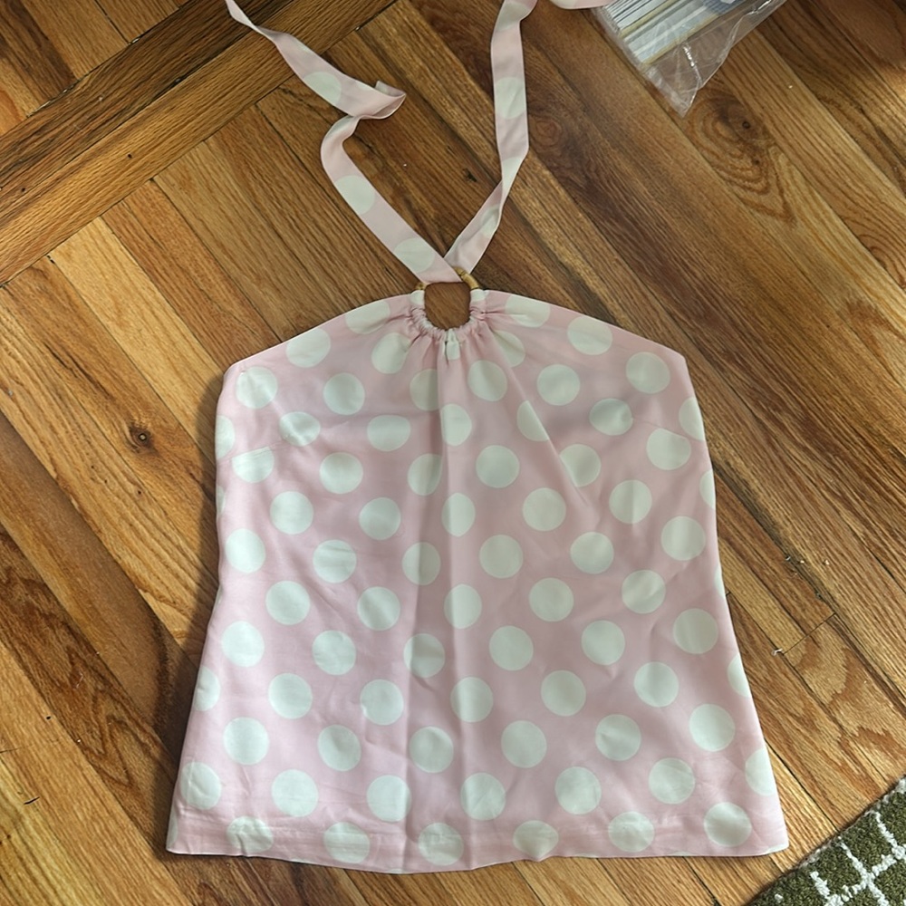 🐳VINEYARD VINES🐎Kentucky Derby SILK Polka Dot Halter Top
